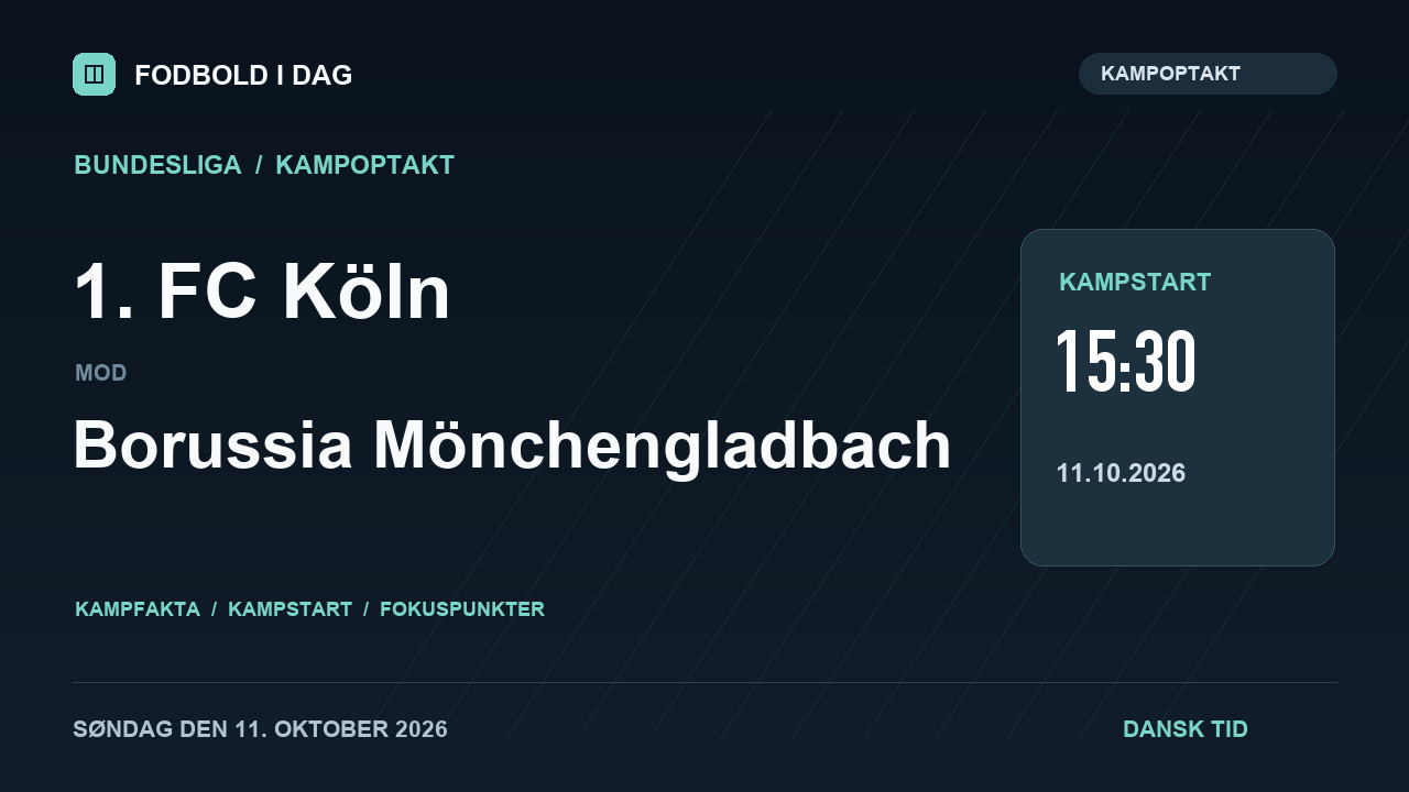 Kampoptakt: 1. FC Köln mod Borussia Mönchengladbach