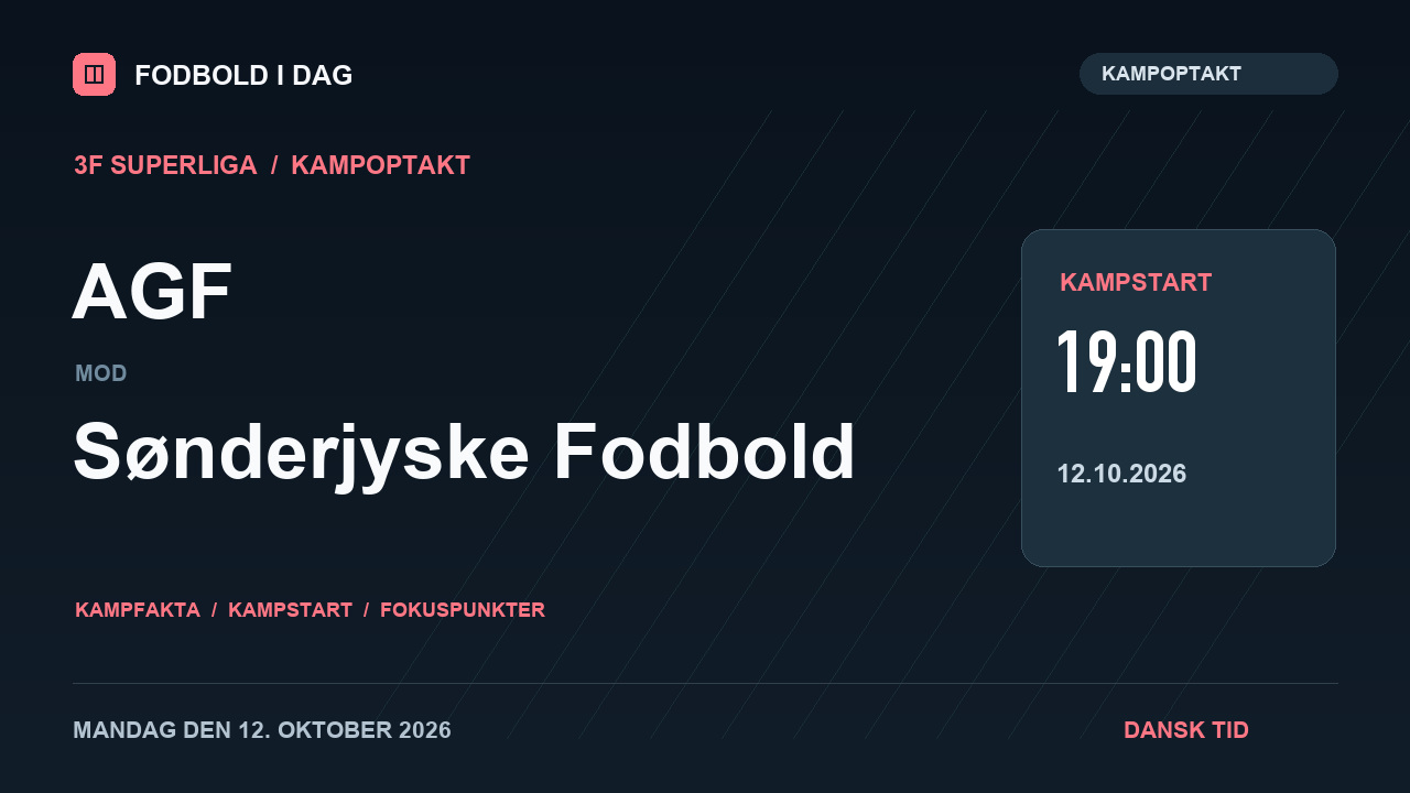 Kampoptakt: AGF mod Sønderjyske Fodbold