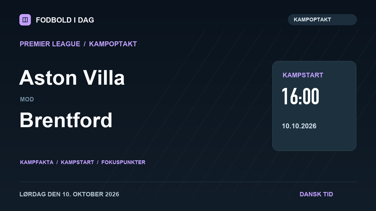 Kampoptakt: Aston Villa mod Brentford