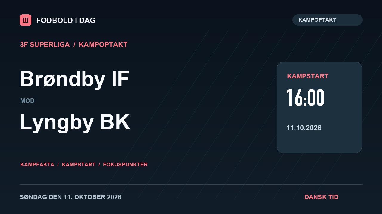 Kampoptakt: Brøndby IF mod Lyngby BK