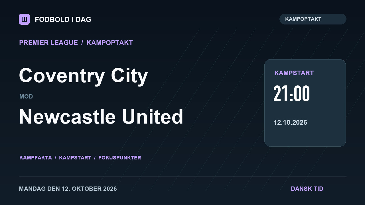 Kampoptakt: Coventry City mod Newcastle United