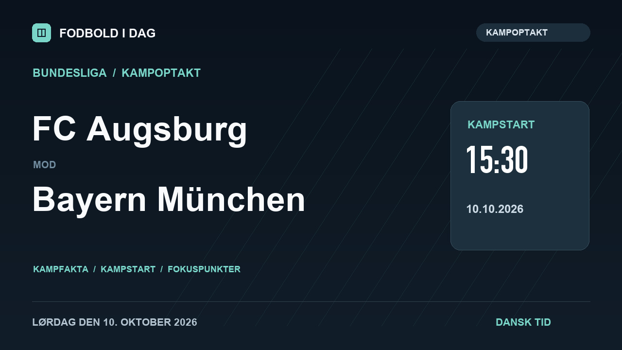 Kampoptakt: FC Augsburg mod Bayern München