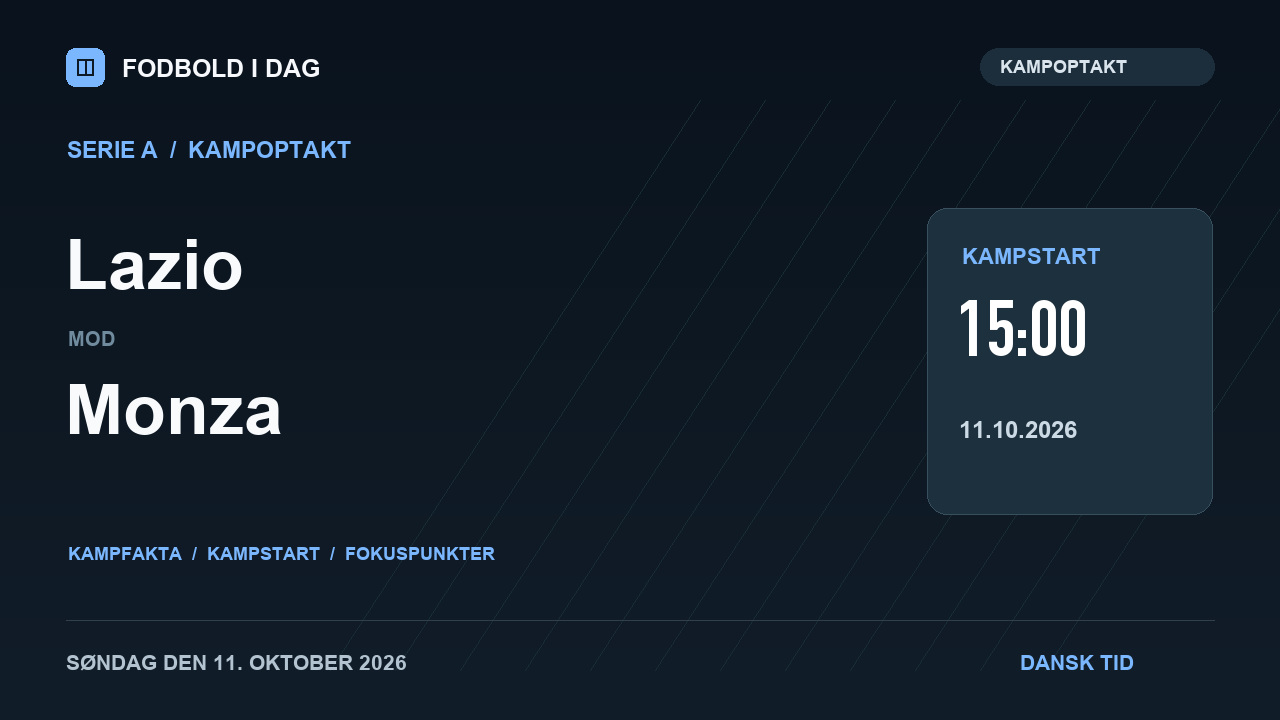 Kampoptakt: Lazio mod Monza