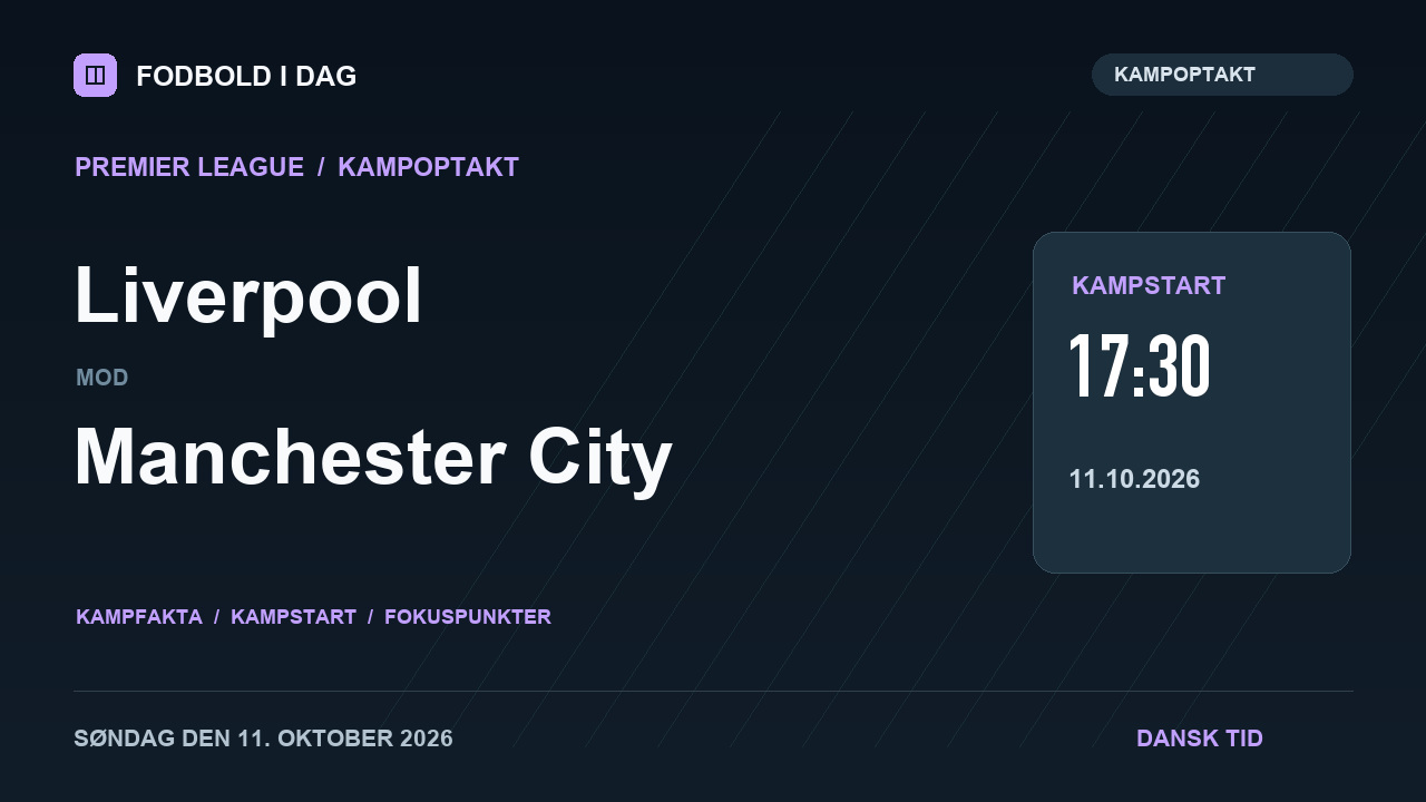 Kampoptakt: Liverpool mod Manchester City