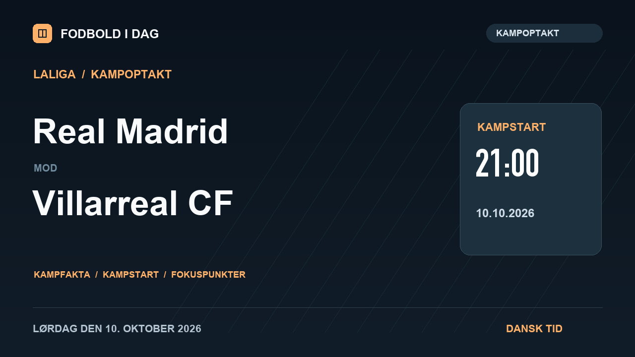 Kampoptakt: Real Madrid mod Villarreal CF