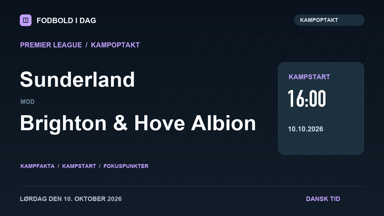 Kampoptakt: Sunderland mod Brighton & Hove Albion